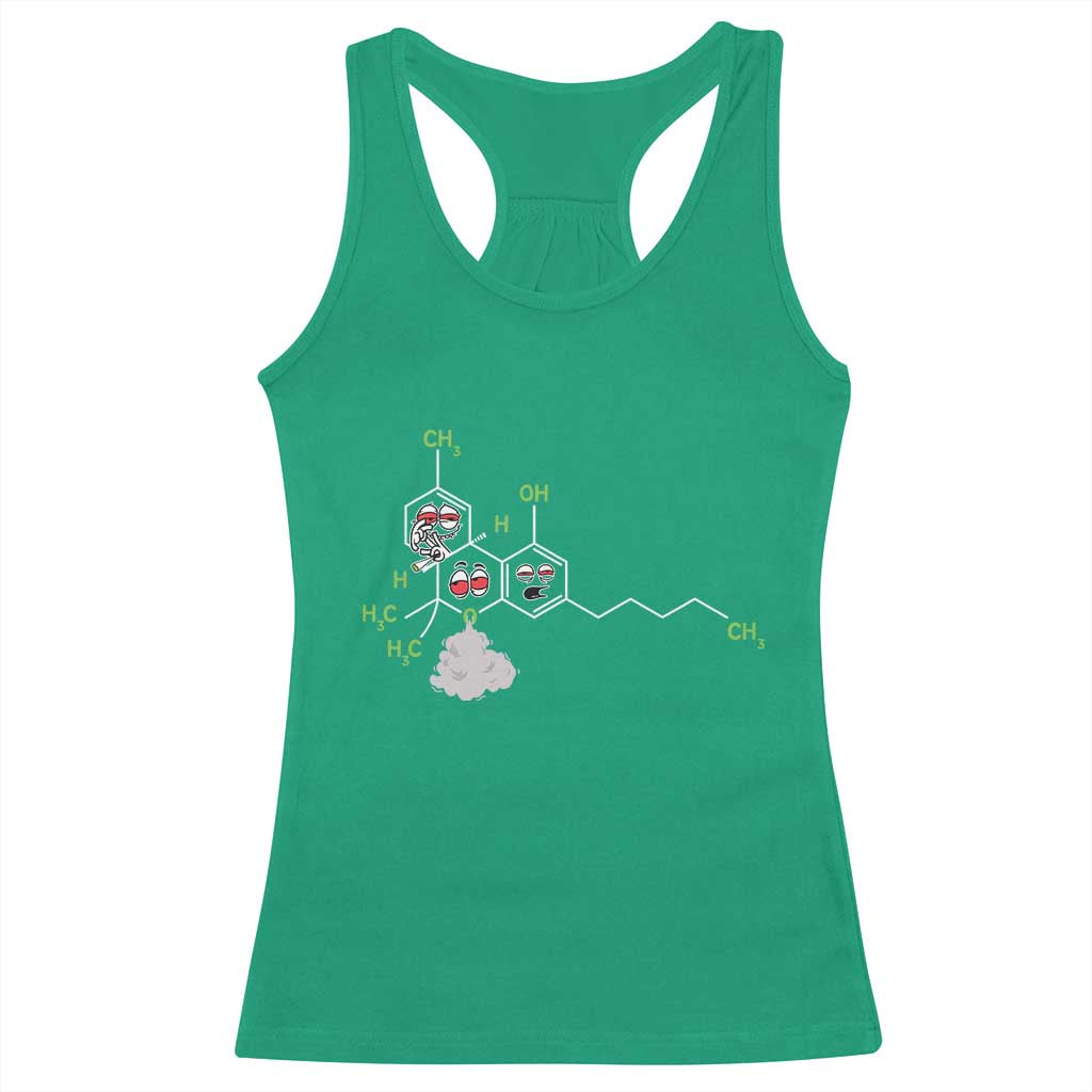 Cannabis Weed Racerback Tank Top Molecule THC Marijuana Stoner TS11 Irish Green Print Your Wear