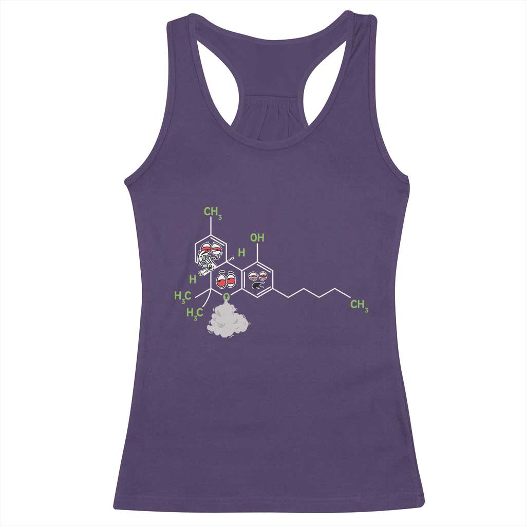 Cannabis Weed Racerback Tank Top Molecule THC Marijuana Stoner TS11 Purple Print Your Wear