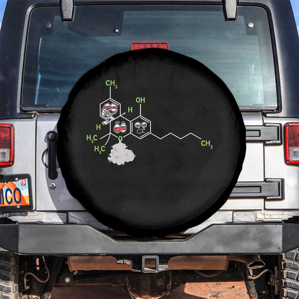 Cannabis Weed Spare Tire Cover Molecule THC Marijuana Stoner TS11 No hole Black Print Your Wear