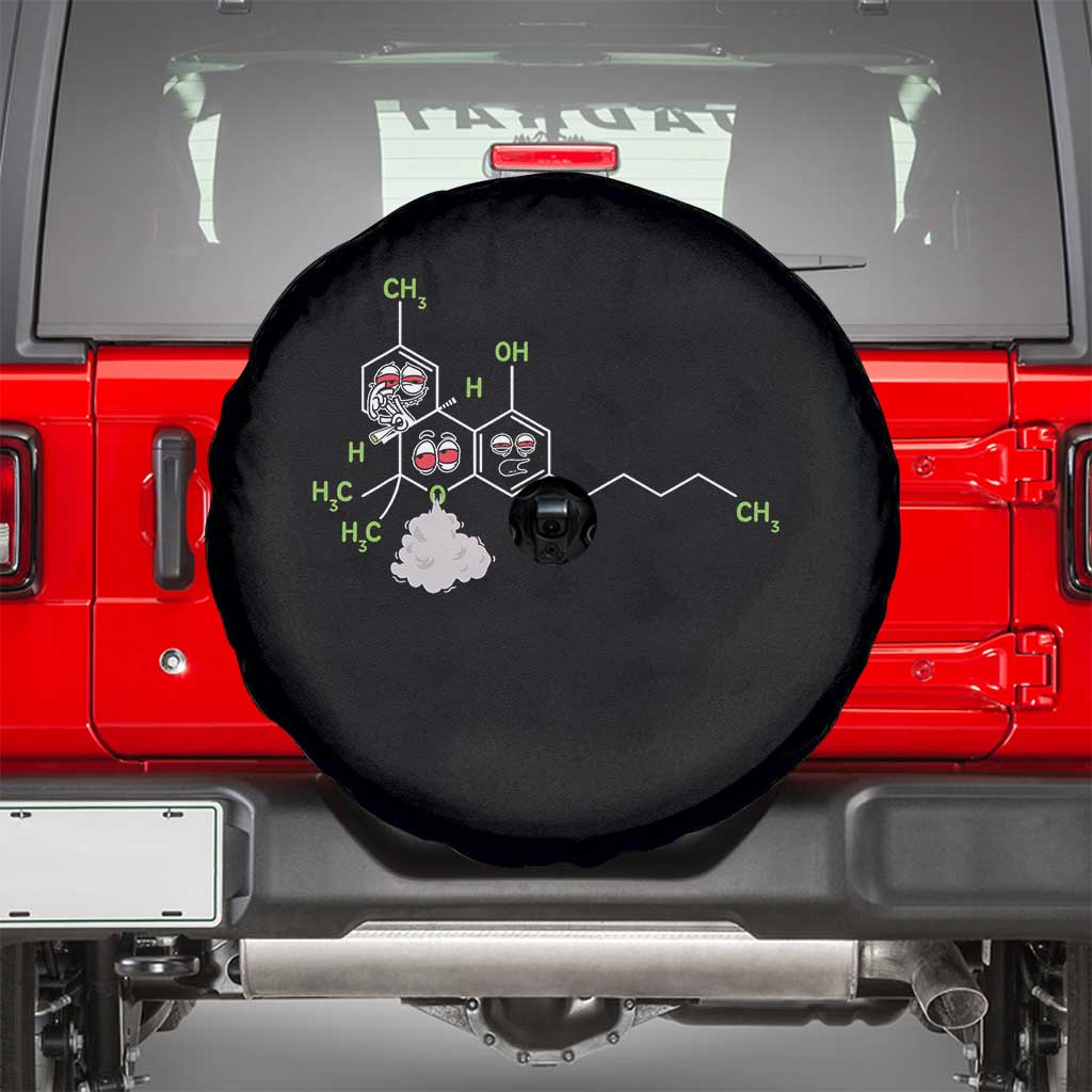 Cannabis Weed Spare Tire Cover Molecule THC Marijuana Stoner TS11 Black Print Your Wear