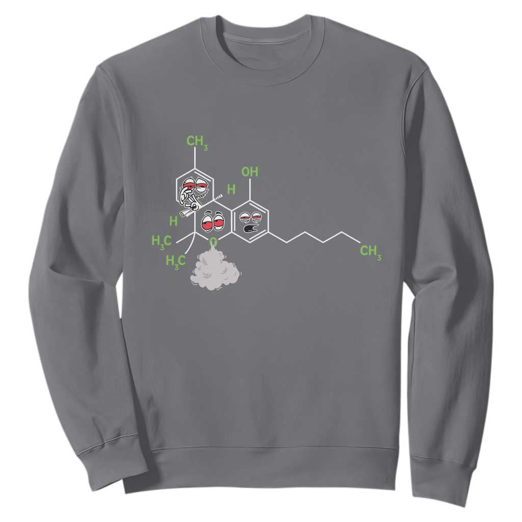 Cannabis Weed Sweatshirt Molecule THC Marijuana Stoner TS11 Charcoal Print Your Wear