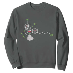 Cannabis Weed Sweatshirt Molecule THC Marijuana Stoner TS11 Dark Heather Print Your Wear