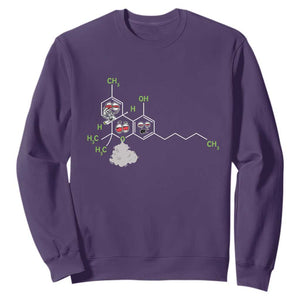 Cannabis Weed Sweatshirt Molecule THC Marijuana Stoner TS11 Purple Print Your Wear