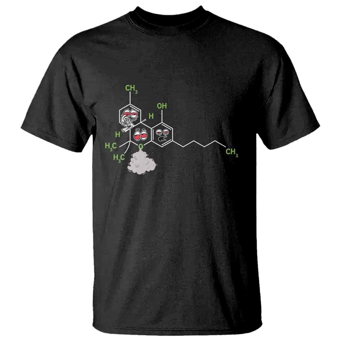 Cannabis Weed T Shirt Molecule THC Marijuana Stoner TS11 Black Print Your Wear
