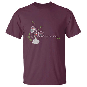 Cannabis Weed T Shirt Molecule THC Marijuana Stoner TS11 Maroon Print Your Wear