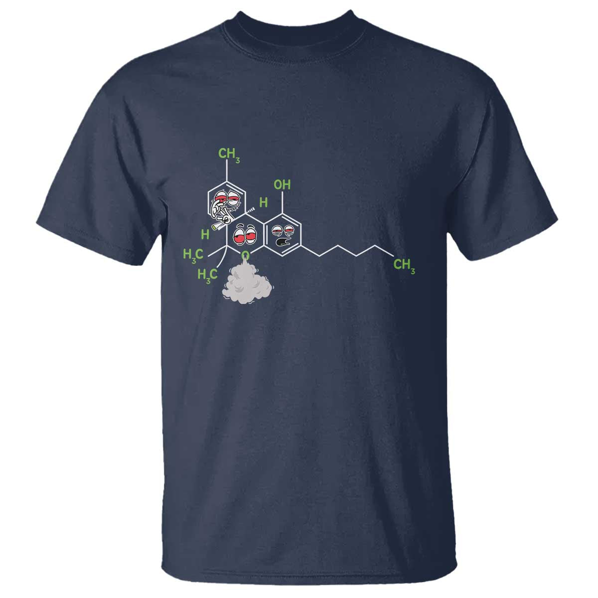 Cannabis Weed T Shirt Molecule THC Marijuana Stoner TS11 Navy Print Your Wear