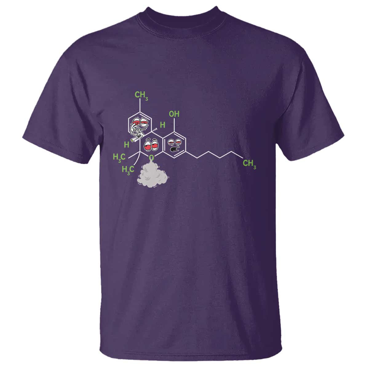 Cannabis Weed T Shirt Molecule THC Marijuana Stoner TS11 Purple Print Your Wear