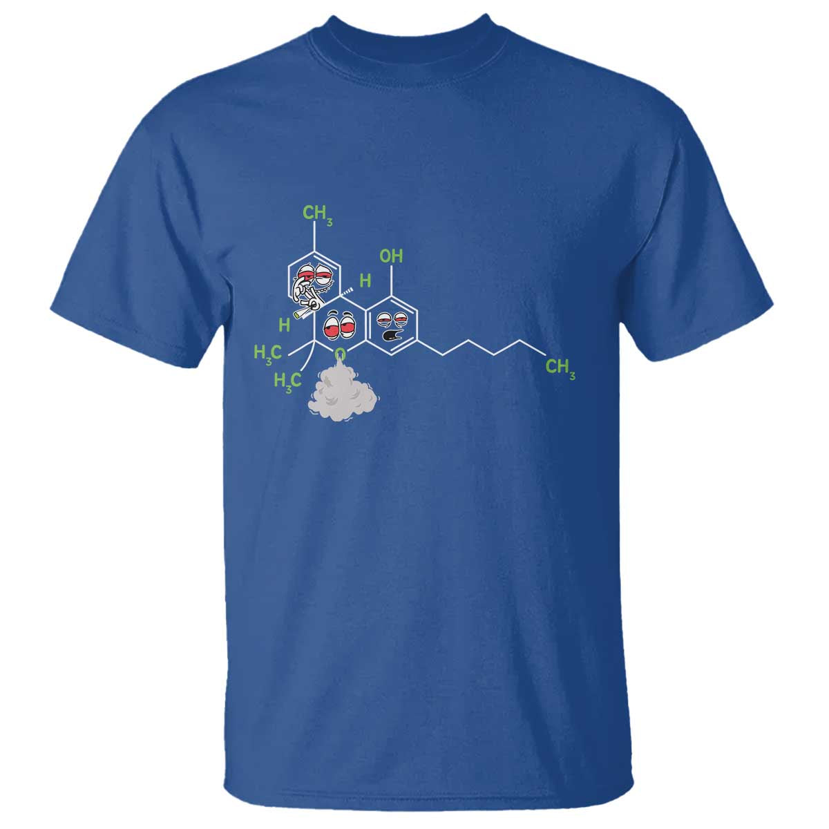 Cannabis Weed T Shirt Molecule THC Marijuana Stoner TS11 Royal Blue Print Your Wear