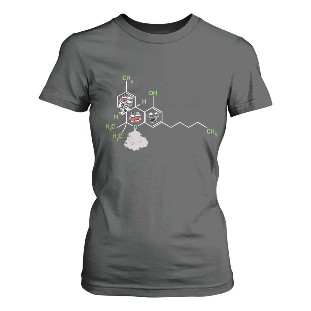 Cannabis Weed T Shirt For Women Molecule THC Marijuana Stoner TS11 Dark Heather Print Your Wear