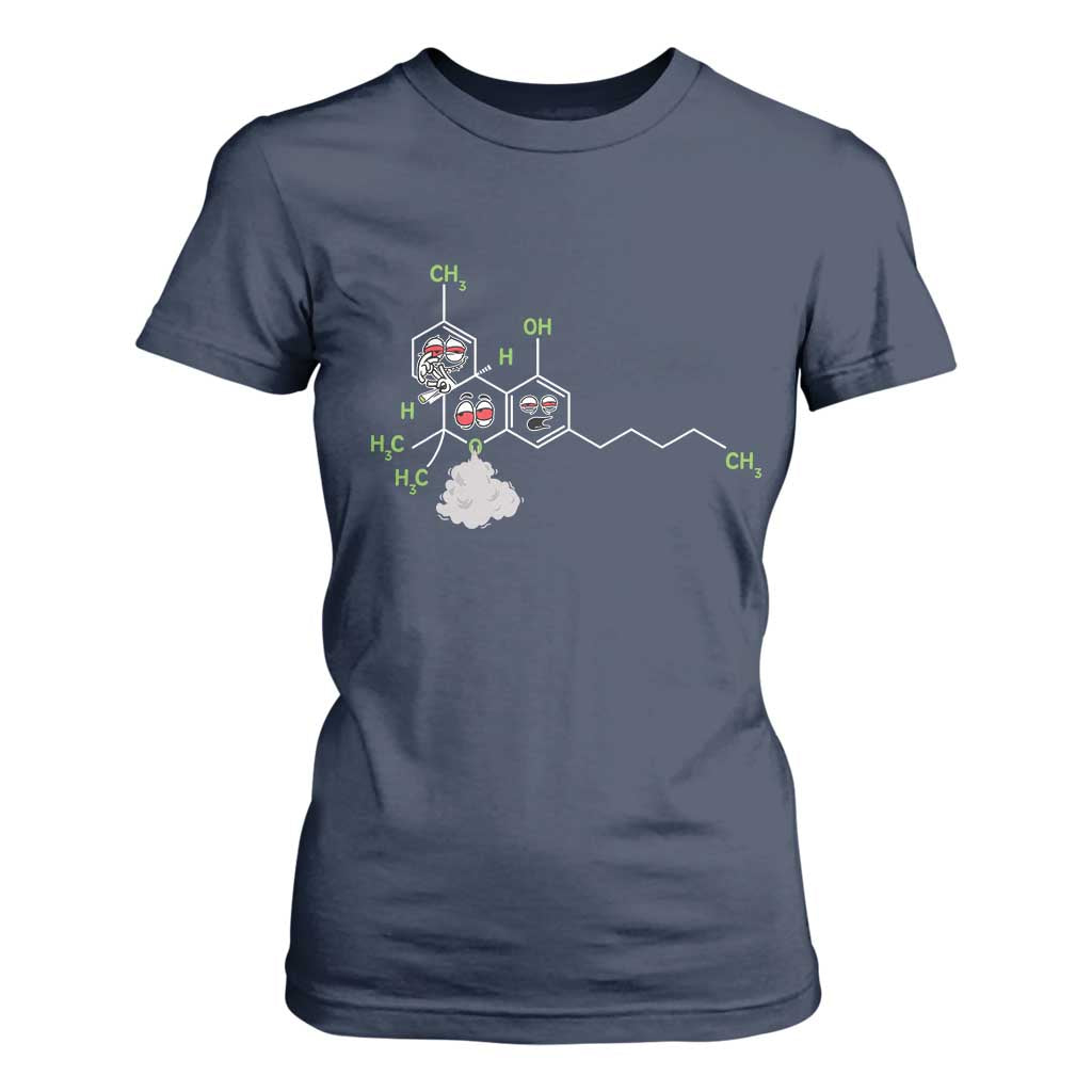 Cannabis Weed T Shirt For Women Molecule THC Marijuana Stoner TS11 Navy Print Your Wear