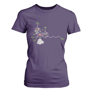 Cannabis Weed T Shirt For Women Molecule THC Marijuana Stoner TS11 Purple Print Your Wear