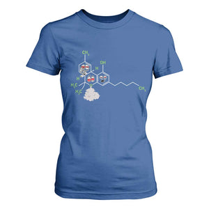 Cannabis Weed T Shirt For Women Molecule THC Marijuana Stoner TS11 Royal Blue Print Your Wear
