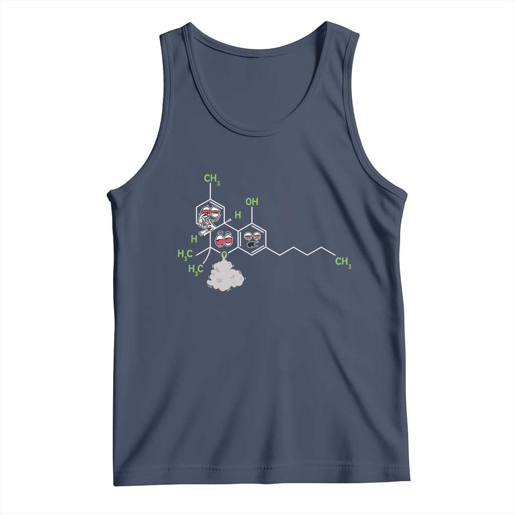 Cannabis Weed Tank Top Molecule THC Marijuana Stoner TS11 Navy Print Your Wear