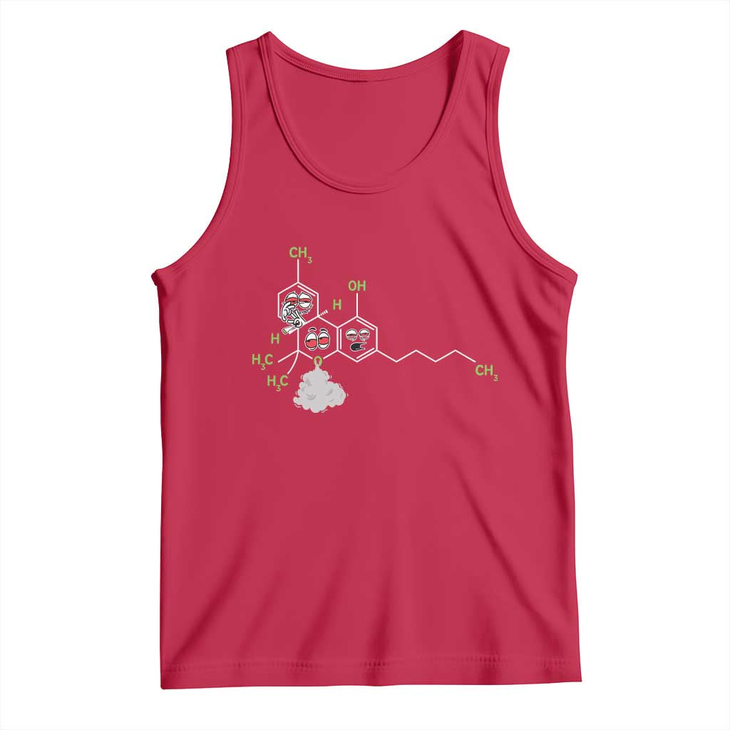 Cannabis Weed Tank Top Molecule THC Marijuana Stoner TS11 Red Print Your Wear