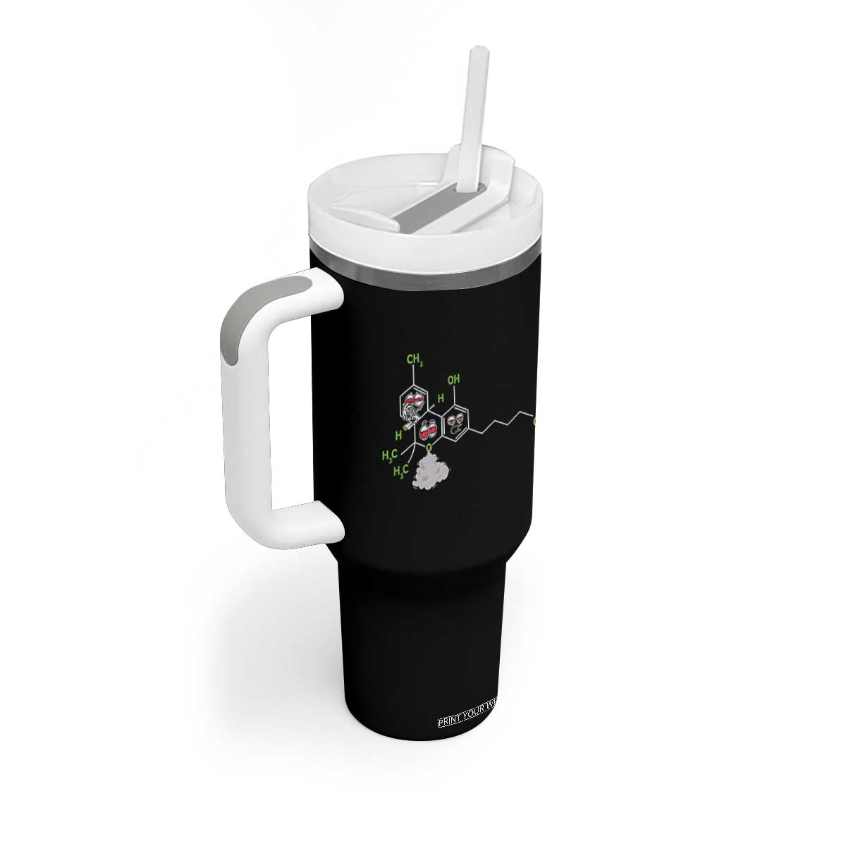 Cannabis Weed Tumbler With Handle Molecule THC Marijuana Stoner TS11 Print Your Wear