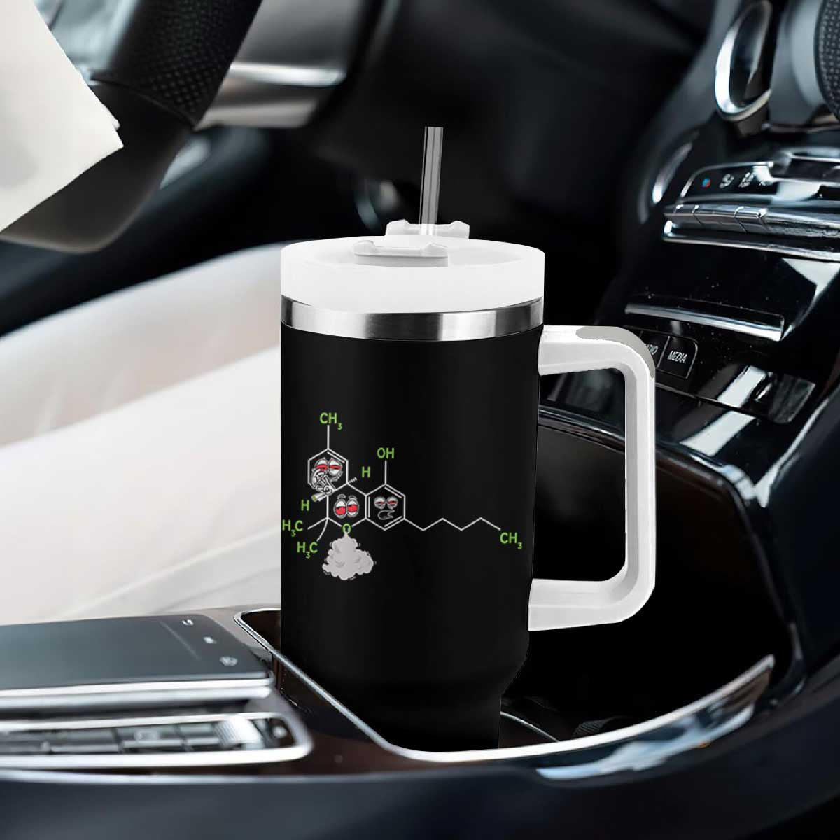 Cannabis Weed Tumbler With Handle Molecule THC Marijuana Stoner TS11 Print Your Wear