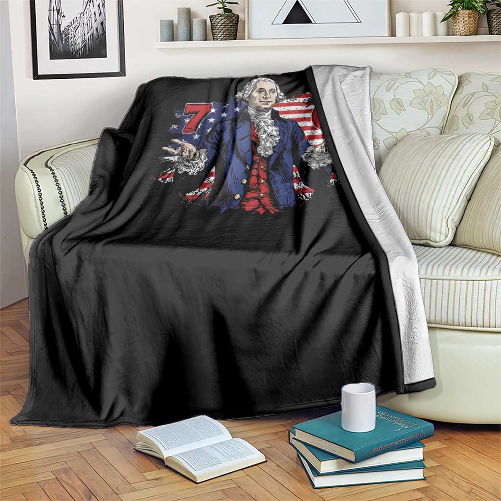 Funny George Washington 67 Throw Blanket Six Seven Meme Gen Alpha Slang TS11 Print Your Wear