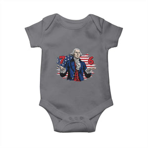 Funny George Washington 67 Baby Onesie Six Seven Meme Gen Alpha Slang TS11 Charcoal Print Your Wear