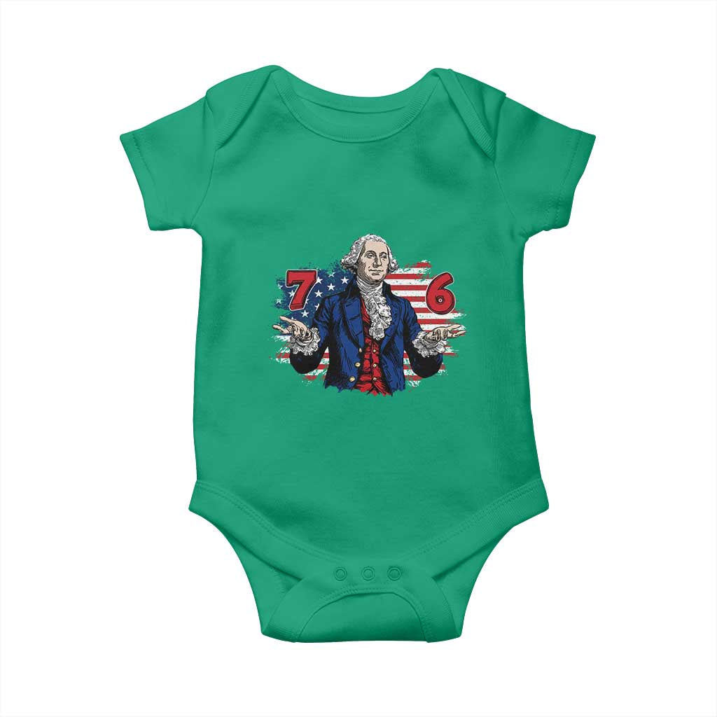 Funny George Washington 67 Baby Onesie Six Seven Meme Gen Alpha Slang TS11 Irish Green Print Your Wear
