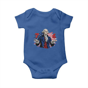 Funny George Washington 67 Baby Onesie Six Seven Meme Gen Alpha Slang TS11 Royal Blue Print Your Wear