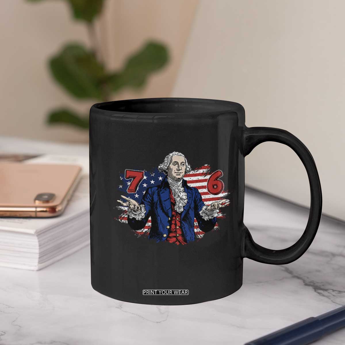 Funny George Washington 67 Coffee Mug Six Seven Meme Gen Alpha Slang TS11 Print Your Wear