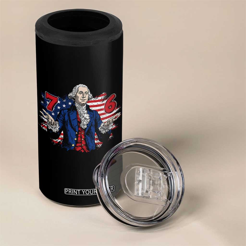 Funny George Washington 67 4 in 1 Can Cooler Tumbler Six Seven Meme Gen Alpha Slang TS11 Print Your Wear