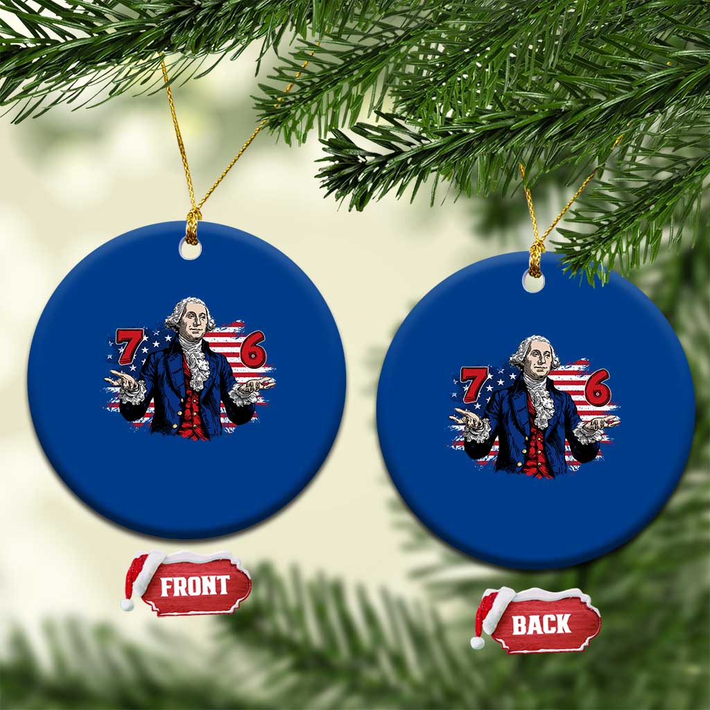 Funny George Washington 67 Ceramic Ornament Six Seven Meme Gen Alpha Slang TS11 1pc Blue Print Your Wear