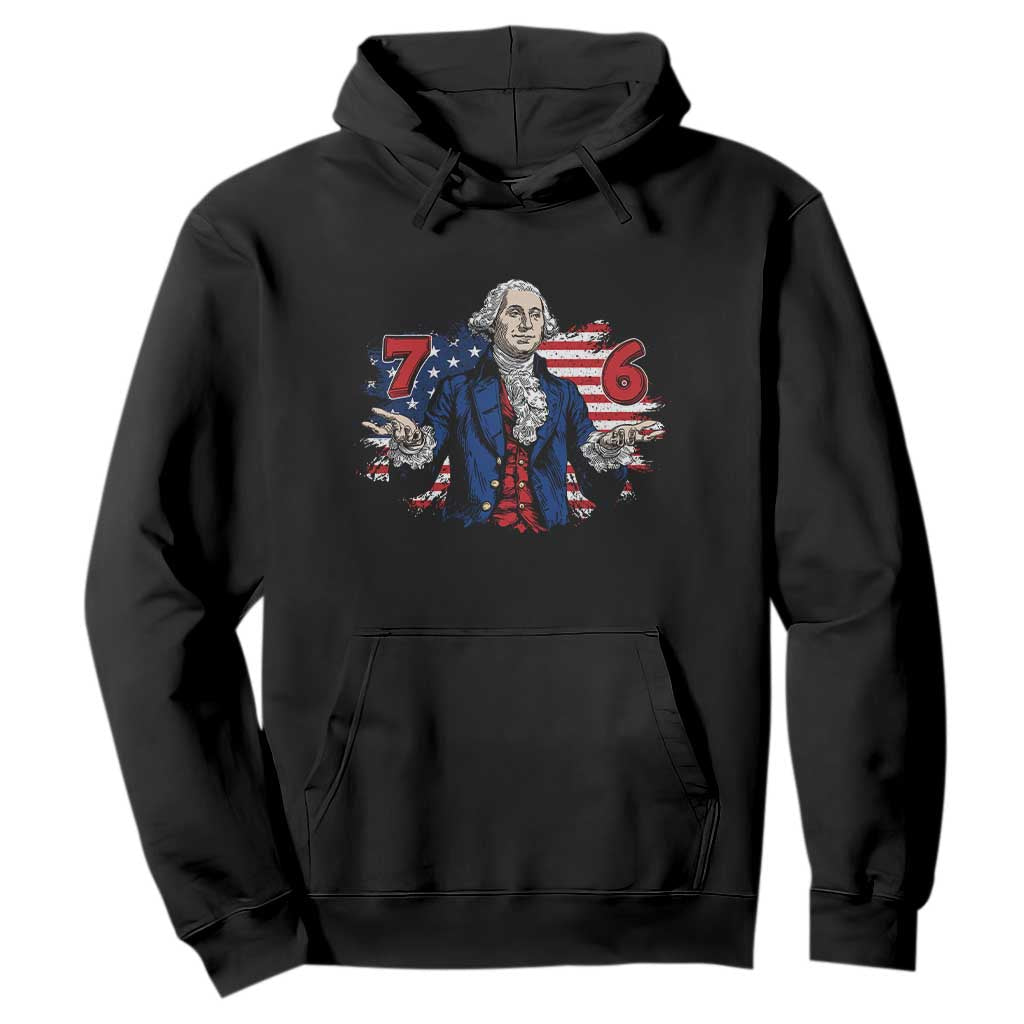 Funny George Washington 67 Hoodie Six Seven Meme Gen Alpha Slang TS11 Black Print Your Wear