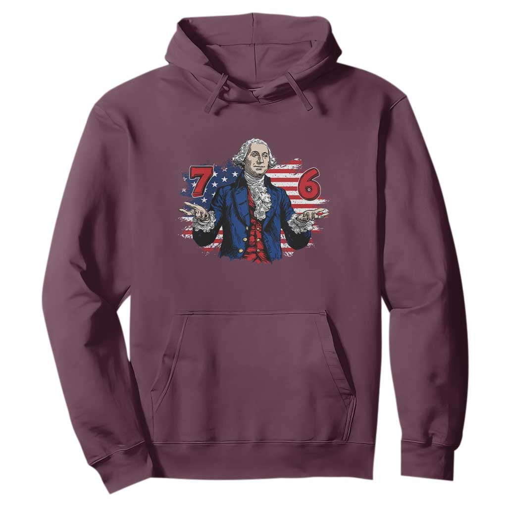 Funny George Washington 67 Hoodie Six Seven Meme Gen Alpha Slang TS11 Maroon Print Your Wear