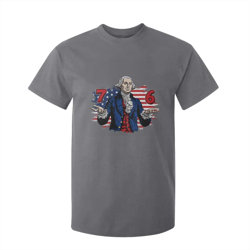 Funny George Washington 67 T Shirt For Kid Six Seven Meme Gen Alpha Slang TS11 Charcoal Print Your Wear