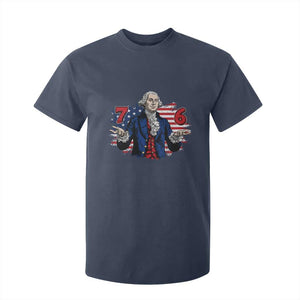 Funny George Washington 67 T Shirt For Kid Six Seven Meme Gen Alpha Slang TS11 Navy Print Your Wear