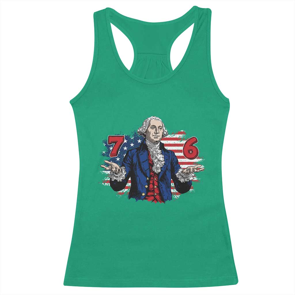 Funny George Washington 67 Racerback Tank Top Six Seven Meme Gen Alpha Slang TS11 Irish Green Print Your Wear