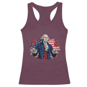 Funny George Washington 67 Racerback Tank Top Six Seven Meme Gen Alpha Slang TS11 Maroon Print Your Wear