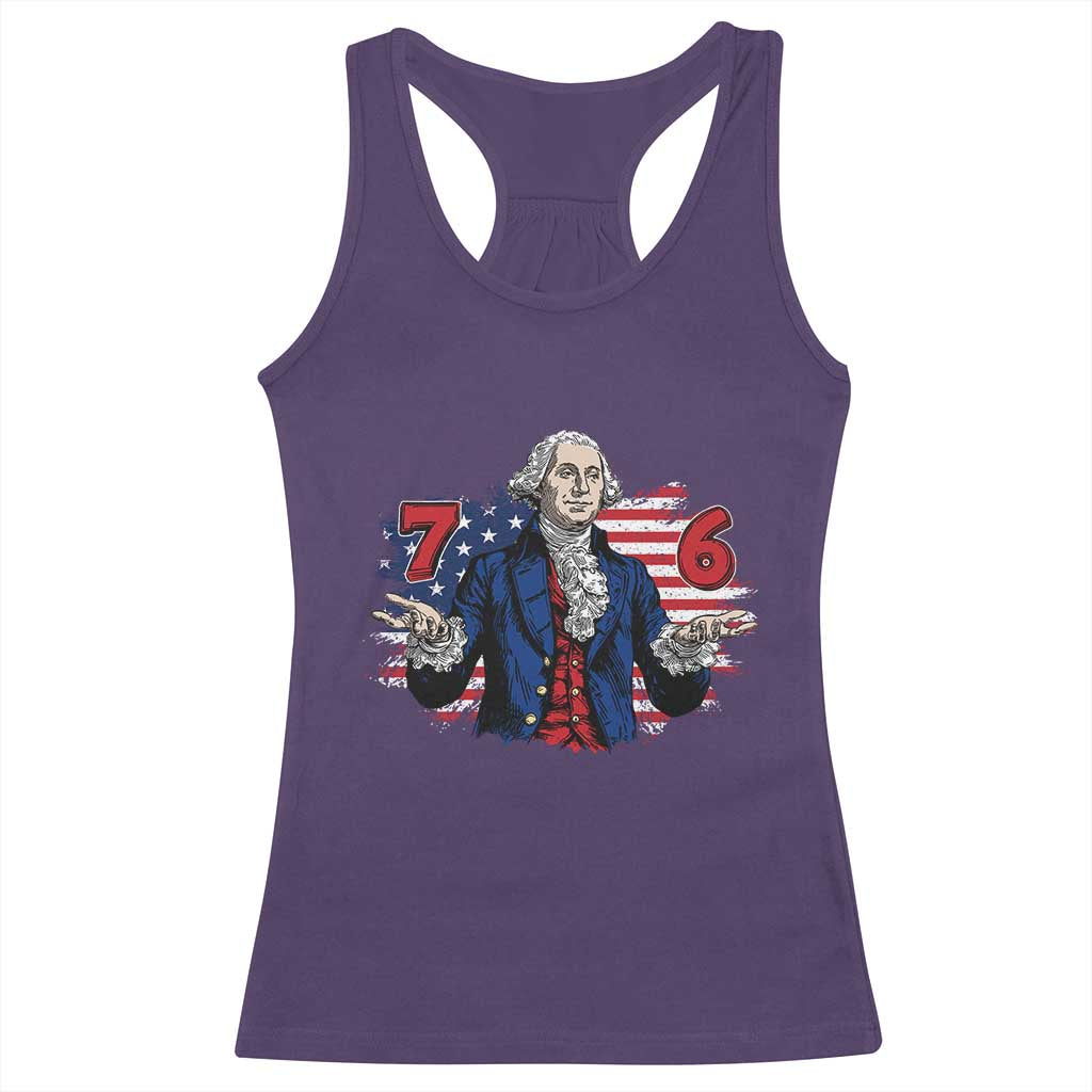 Funny George Washington 67 Racerback Tank Top Six Seven Meme Gen Alpha Slang TS11 Purple Print Your Wear