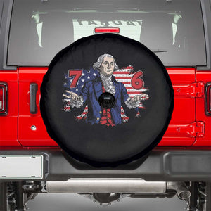 Funny George Washington 67 Spare Tire Cover Six Seven Meme Gen Alpha Slang TS11 Black Print Your Wear