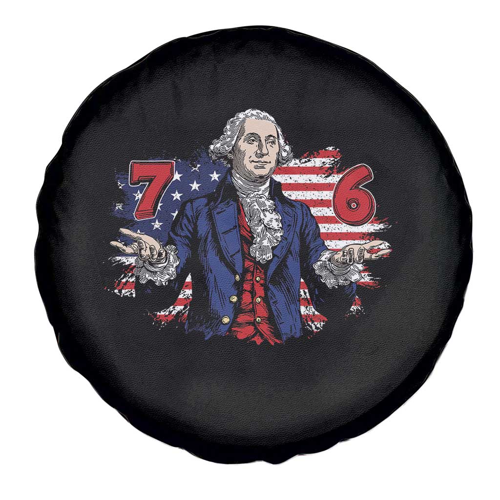 Funny George Washington 67 Spare Tire Cover Six Seven Meme Gen Alpha Slang TS11 Print Your Wear
