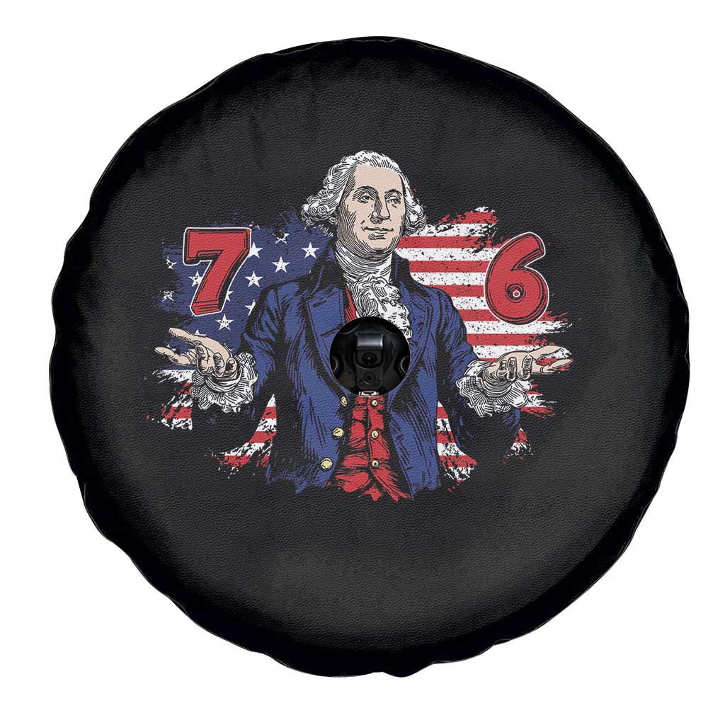Funny George Washington 67 Spare Tire Cover Six Seven Meme Gen Alpha Slang TS11 Print Your Wear