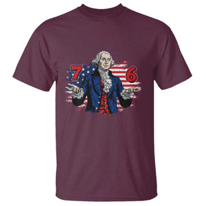 Funny George Washington 67 T Shirt Six Seven Meme Gen Alpha Slang TS11 Maroon Print Your Wear