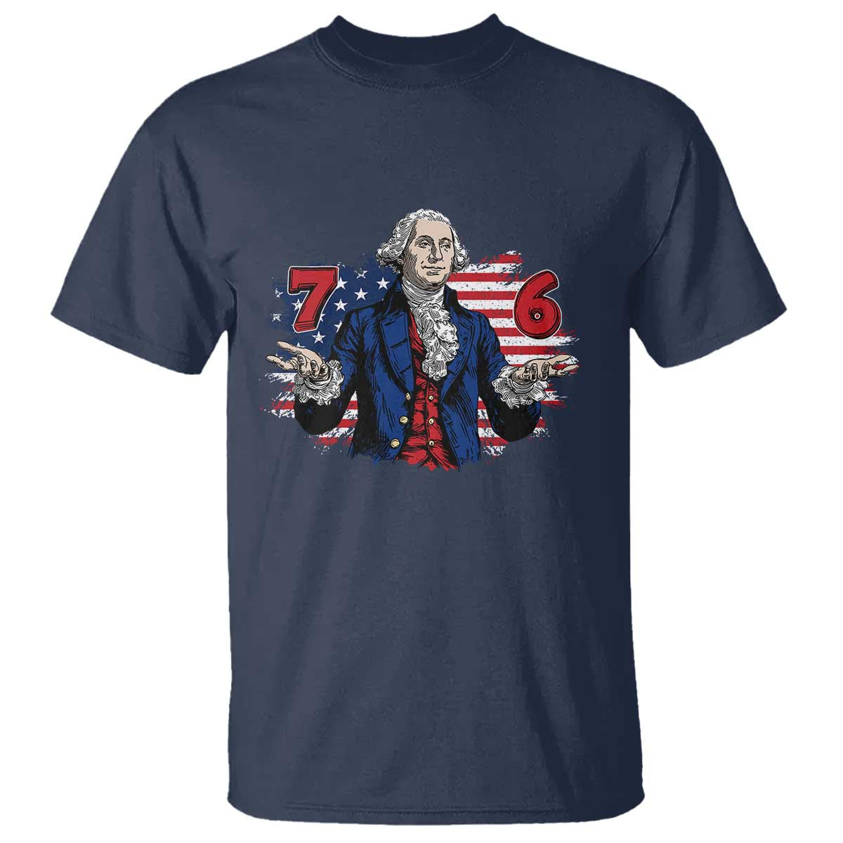 Funny George Washington 67 T Shirt Six Seven Meme Gen Alpha Slang TS11 Navy Print Your Wear