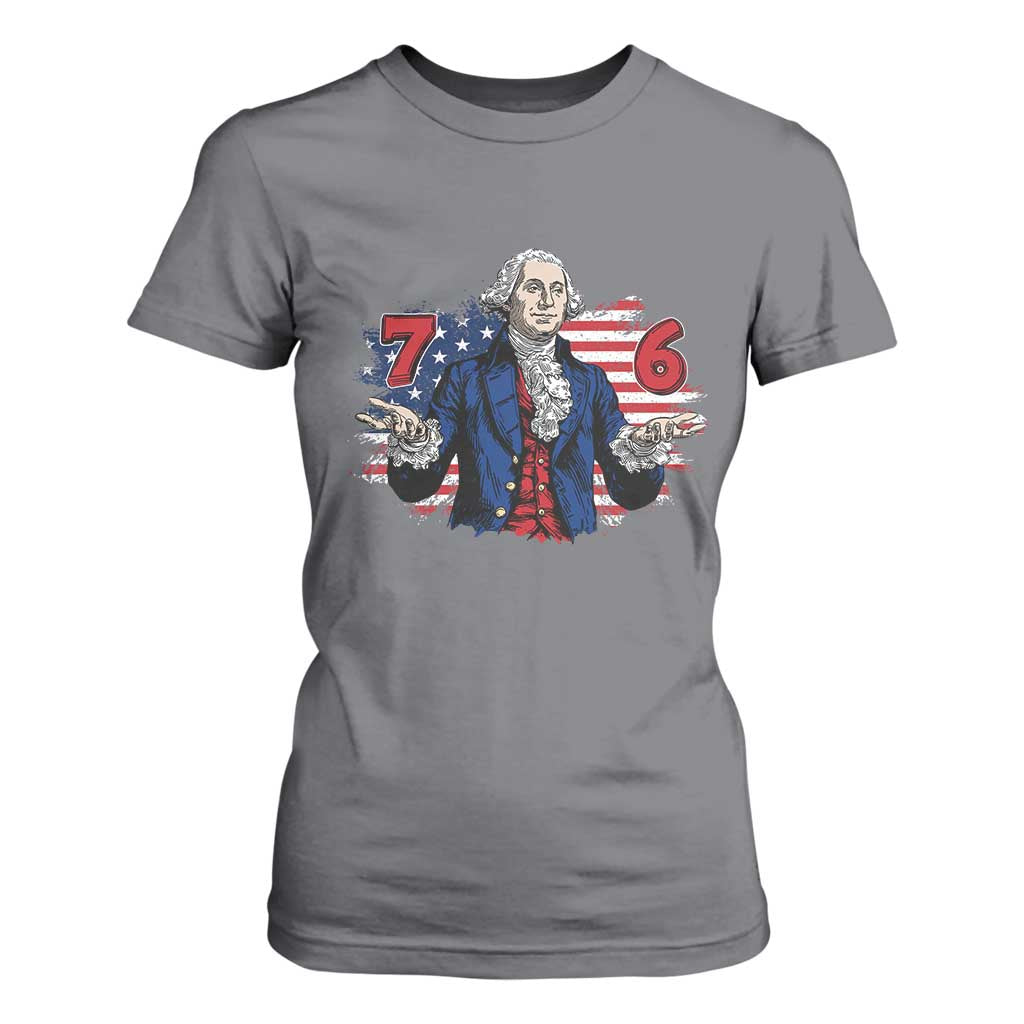 Funny George Washington 67 T Shirt For Women Six Seven Meme Gen Alpha Slang TS11 Charcoal Print Your Wear