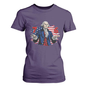 Funny George Washington 67 T Shirt For Women Six Seven Meme Gen Alpha Slang TS11 Purple Print Your Wear