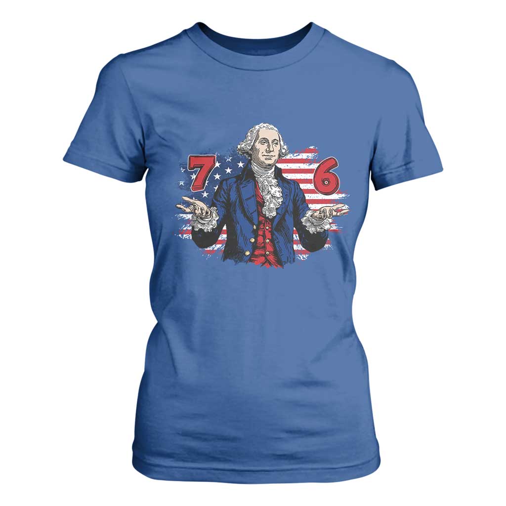 Funny George Washington 67 T Shirt For Women Six Seven Meme Gen Alpha Slang TS11 Royal Blue Print Your Wear