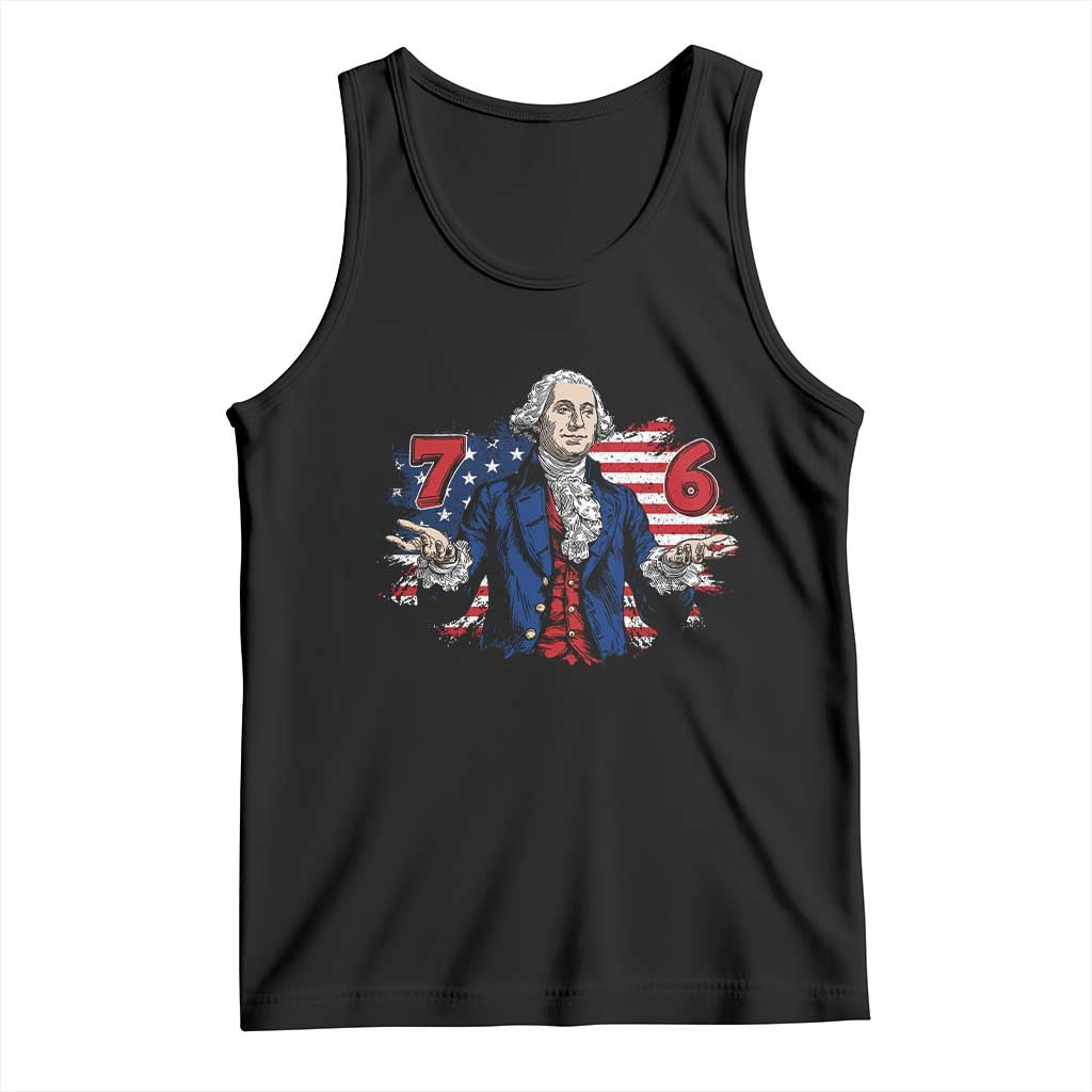 Funny George Washington 67 Tank Top Six Seven Meme Gen Alpha Slang TS11 Black Print Your Wear