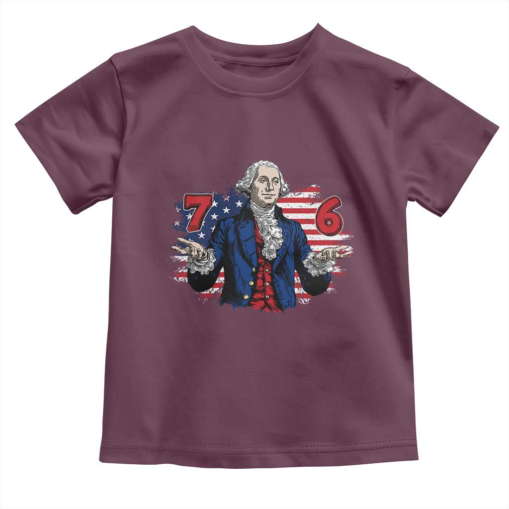 Funny George Washington 67 Toddler T Shirt Six Seven Meme Gen Alpha Slang TS11 Maroon Print Your Wear