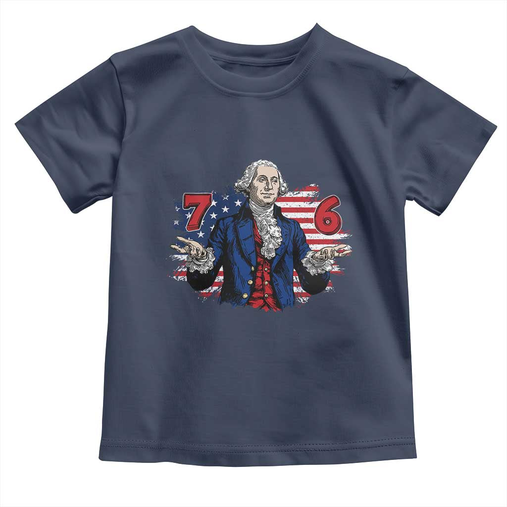 Funny George Washington 67 Toddler T Shirt Six Seven Meme Gen Alpha Slang TS11 Navy Print Your Wear