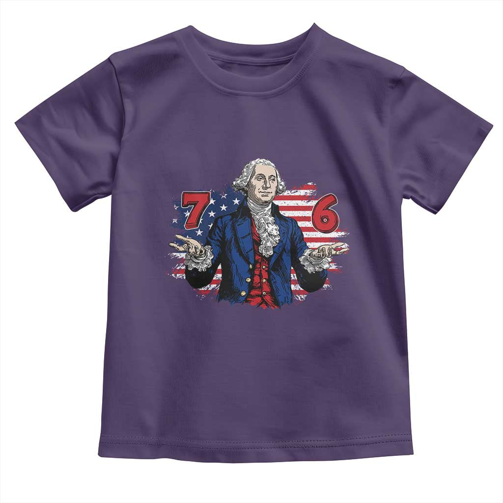 Funny George Washington 67 Toddler T Shirt Six Seven Meme Gen Alpha Slang TS11 Purple Print Your Wear