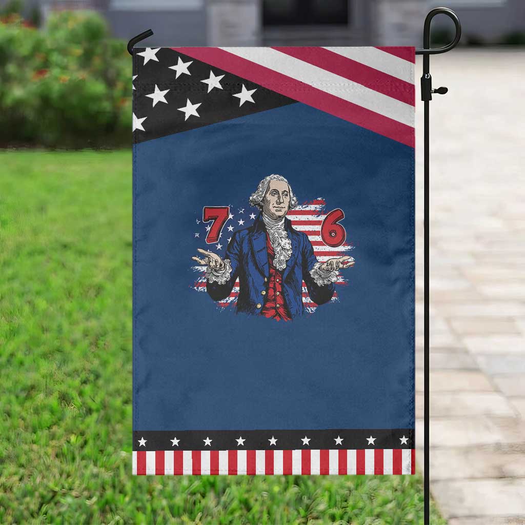 Funny George Washington 67 Patriotic Garden Flag Six Seven Meme Gen Alpha Slang TS11 Classic Blue Black Print Your Wear