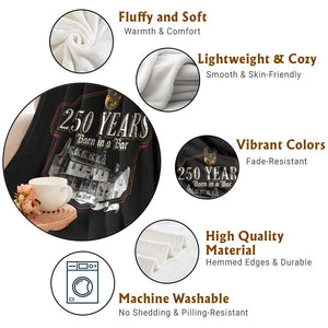 250 Years Born In A Bar Throw Blanket 250th Birthday Military TS11 Print Your Wear