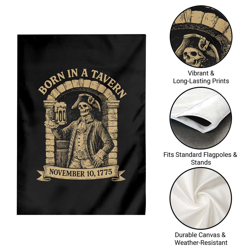 Funny Born In A Tavern Garden Flag 250th Birthday Military TS11 Print Your Wear
