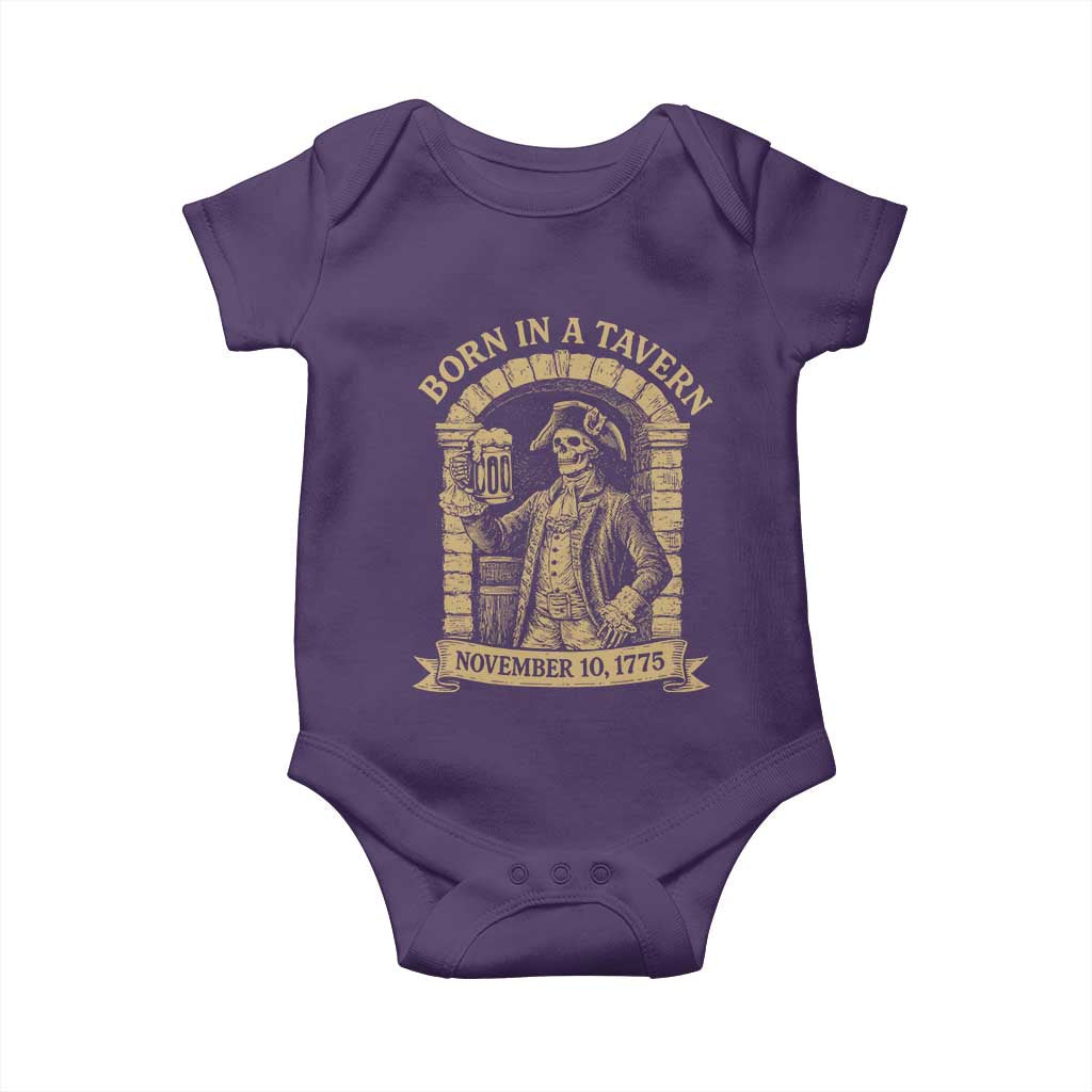 Funny Born In A Tavern Baby Onesie 250th Birthday Military TS11 Purple Print Your Wear